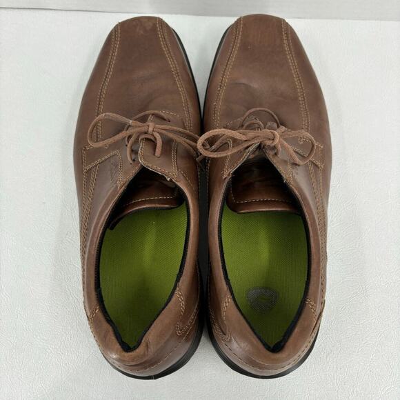 ECCO Helsinki Tie Oxfords Leather Derby Shoes Bicycle Toe Brown Men's EU 45 - Picture 6 of 10